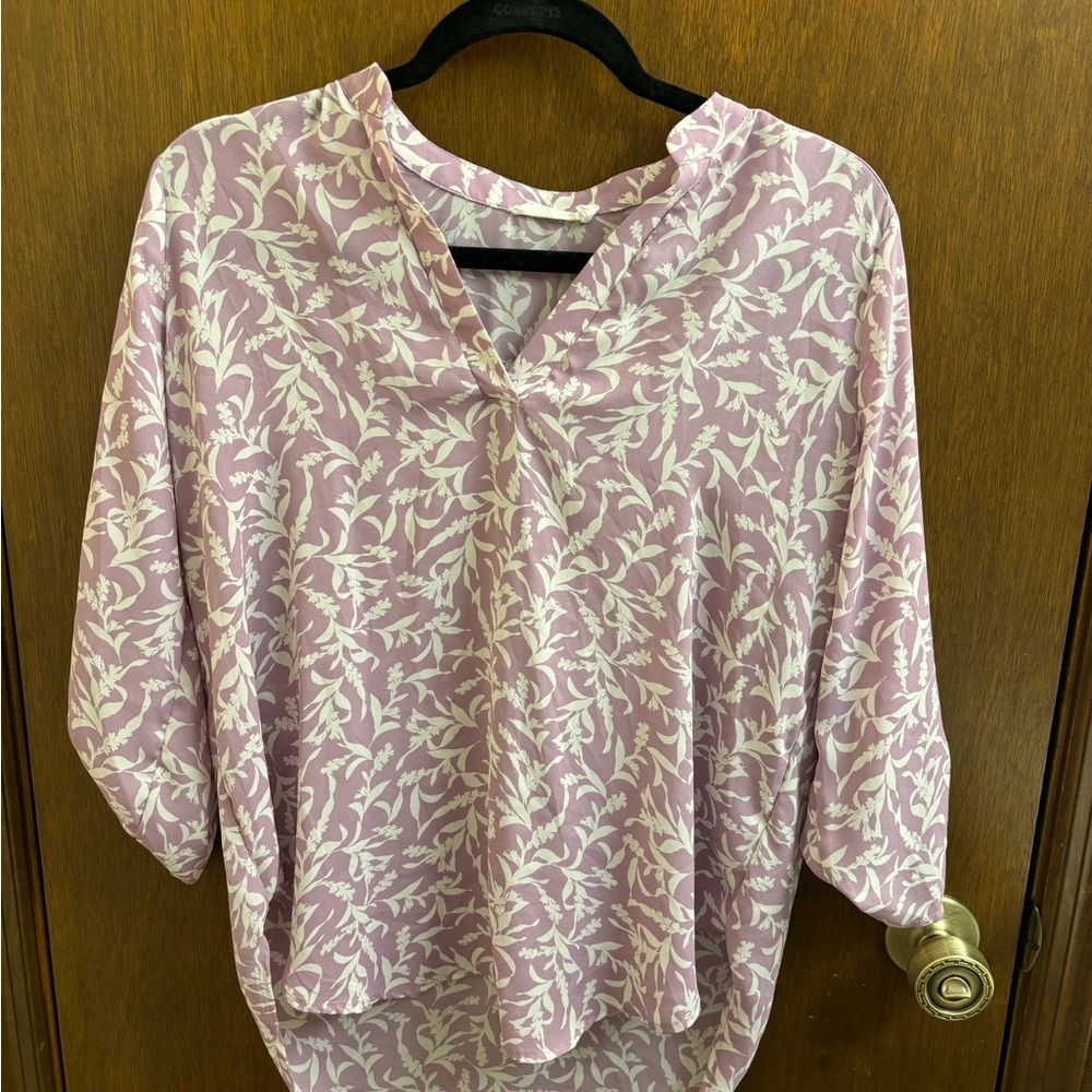 Lush purple floral blouse